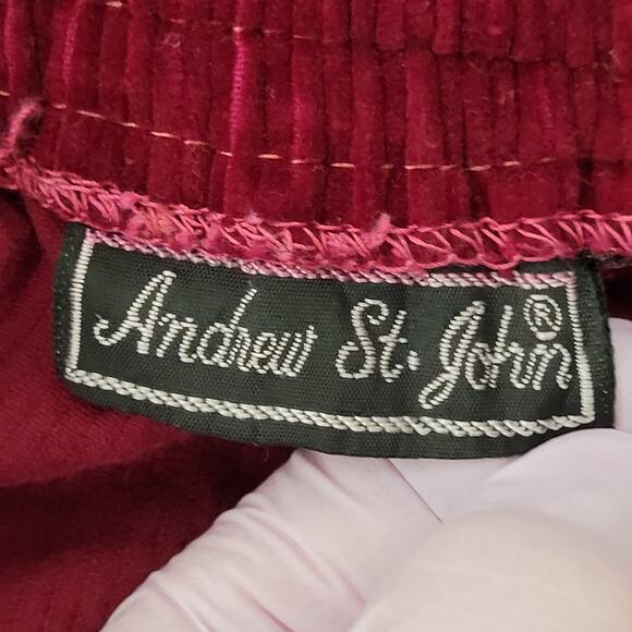 Vintage 70s MOD High-Waist Corduroy Pants 28x27 Burgundy - Picture 5 of 16